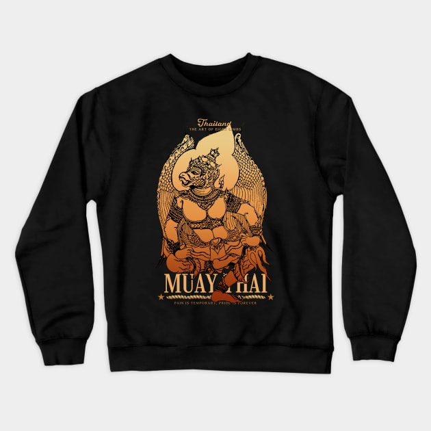 Muay Thai The Garuda Tattoo Crewneck Sweatshirt by KewaleeTee